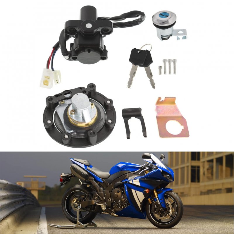 Ignition Switch Lock Set Gas Cap Key Replacement For Yzf R1 2004-2015 R6 2006-2015