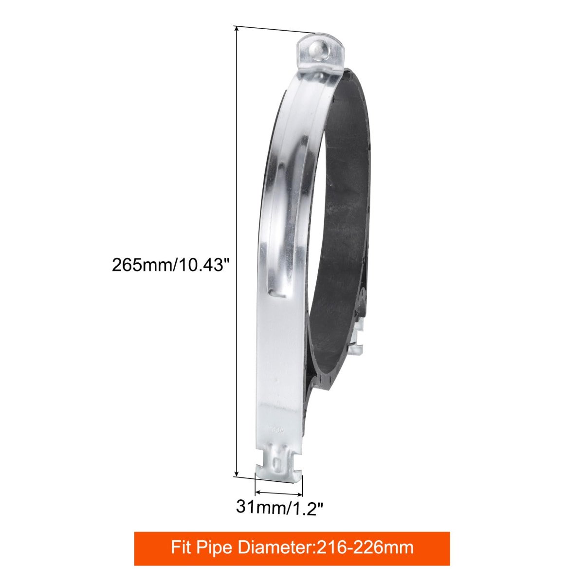 Rubber Cushion Strut Clamp 4 Piece Set 8 In Cushioned Rigid Steel Pipe For Mounting Pex Tubing To Channels Silver Industrial