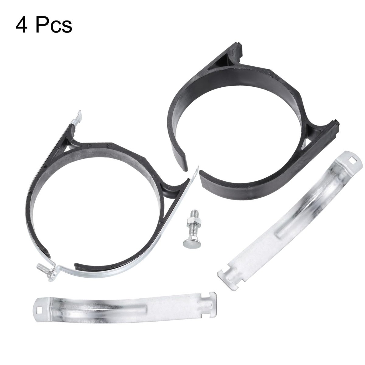 Rubber Cushion Strut Clamp 4 Piece Set 8 In Cushioned Rigid Steel Pipe For Mounting Pex Tubing To Channels Silver Industrial
