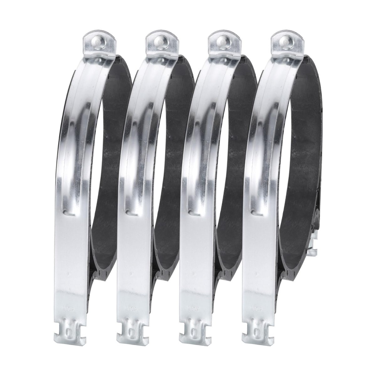 Rubber Cushion Strut Clamp 4 Piece Set 8 In Cushioned Rigid Steel Pipe For Mounting Pex Tubing To Channels Silver Industrial
