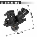 Motoforti Thermostat Housing Assembly Car Engine Coolant For Mercedes-benz Slk250 2012-2015 Metal 2712000315 Black