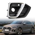 Fog Lamp Bezel W Silver Rim Driver Side For Audi Q5 Sq5 2021-2024 Replace Au1038162 80a807679agcox Front Light Grille 