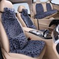 Seemehappy Fluffy Leopard Seat Covers For Cars Front Bench Back Carseat Protectors Car Full Set Cushions Truck Suv Auto-full