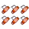 6 Pack 2 5 In Oval Trailer Led Side Marker Lights Amber Lens And Light Clearance Waterproof Surface Mount For Cab Roof 