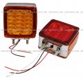 Niuparts Pedestal Cab Fender Light 39 Led Square Double Stud 2 Face Red Amber Lh And Rh