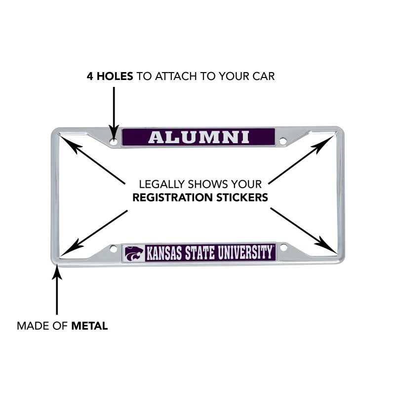Kansas State University Wildcats K-state Emaw Metal License Plate Frame For Front Or Back Of Car Officially Licensed Alumni
