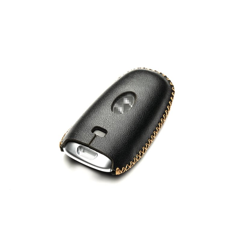 Vitodeco Genuine Leather Smart Key Fob Case Cover For Hyundai Ioniq 5 2022 8-button Black