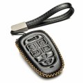 Vitodeco Genuine Leather Smart Key Fob Case Cover For Hyundai Ioniq 5 2022 8-button Black
