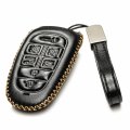 Vitodeco Genuine Leather Smart Key Fob Case Cover For Hyundai Ioniq 5 2022 8-button Black