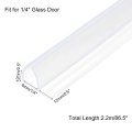 Shower Door Side Seal F-type Sweep For 1 4 Glass 86 5 Long Silicone Frameless Strip Stop Leaks Clear