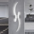 Caneoe Modern Wall Sconce White Long Strip Led Light Fixtures 39inch Wave Design Indoor Lamp For Living Room Bedroom Porch 