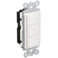 Baomain 2-decora Traditional Single Pole Triple Rocker Switch With Ground Screw 120 Vac 15 A 2-gang Wall Plate Size 4 50 X 57