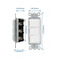 Baomain 2-decora Traditional Single Pole Triple Rocker Switch With Ground Screw 120 Vac 15 A 2-gang Wall Plate Size 4 50 X 57