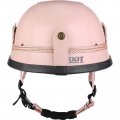 Yesmotor Motorcycle Half Helmet Retro German Handmade Leather Face Quick Release Buckle Goggles Dot Approved Pink L