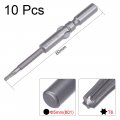 Uxcell 10 Pcs 60mm Long 5mm Dia Round Shank T6 Magnetic Torx Screwdriver Bits