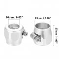 X Autohaux An10 Hex Car Hose Finisher Flexible Rubber Pipe Clamp With Screw Band Adapter Fitting For Oil Fuel Water Tube Silver