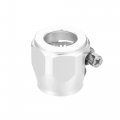 X Autohaux An10 Hex Car Hose Finisher Flexible Rubber Pipe Clamp With Screw Band Adapter Fitting For Oil Fuel Water Tube Silver