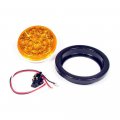 Fortpro 4 Amber Round Tail Turn Led Light With 17 Leds Lens And Chromed Reflector F235111 