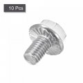 Uxcell M8x12mm Hex Serrated Flange Bolts Screws Metric Thread 304 Stainless Steel 10pcs