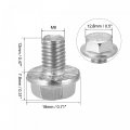 Uxcell M8x12mm Hex Serrated Flange Bolts Screws Metric Thread 304 Stainless Steel 10pcs