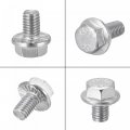 Uxcell M8x12mm Hex Serrated Flange Bolts Screws Metric Thread 304 Stainless Steel 10pcs