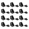 12pcs Plastic Corner Braces 90 Degree Bracket Right Angle Support Brace Shelf Board Holder With Cover Cap For Wood Furniture 
