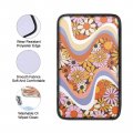 Polero Abstract Hippie Flower Car Armrest Cover For Women 70s 80s 90s Groovy Floral Center Console Box Pad Retro Swirl Wavy