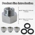 4-pack Water Line Adapter Pipe Fittings In 1 2 Female To 3 8 Male Reducer For Kitchen Bathroom Faucet Supply Hose Stop Valve