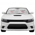 Ipick Image For Dodge Charger R T Classic Logo Universal Fit Dual Panels 2 Of 28 W X 24 L Easy Folding Windshield Sun Shade