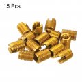 Uxcell Self Tapping Threaded Inserts 15pcs Inner M2 5-0 45 Outer M4 5x6 Carbon Steel Slotted Thread Repair Nuts