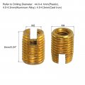 Uxcell Self Tapping Threaded Inserts 15pcs Inner M2 5-0 45 Outer M4 5x6 Carbon Steel Slotted Thread Repair Nuts