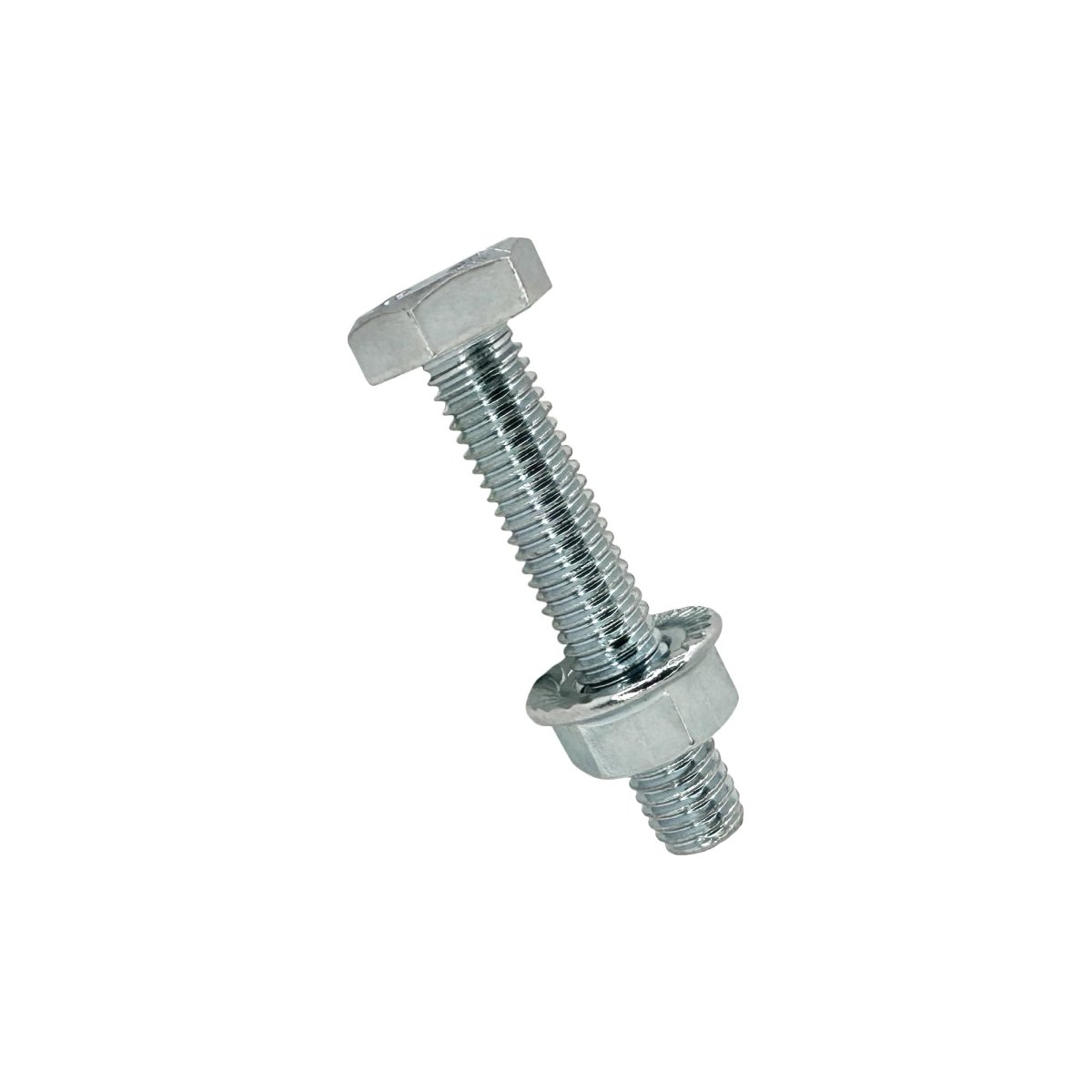 A A 5 16 -18 X 1-3 4 Hex Head Bolt With Serrated Flange Lock Nuts Full Thread 20 Sets Silver