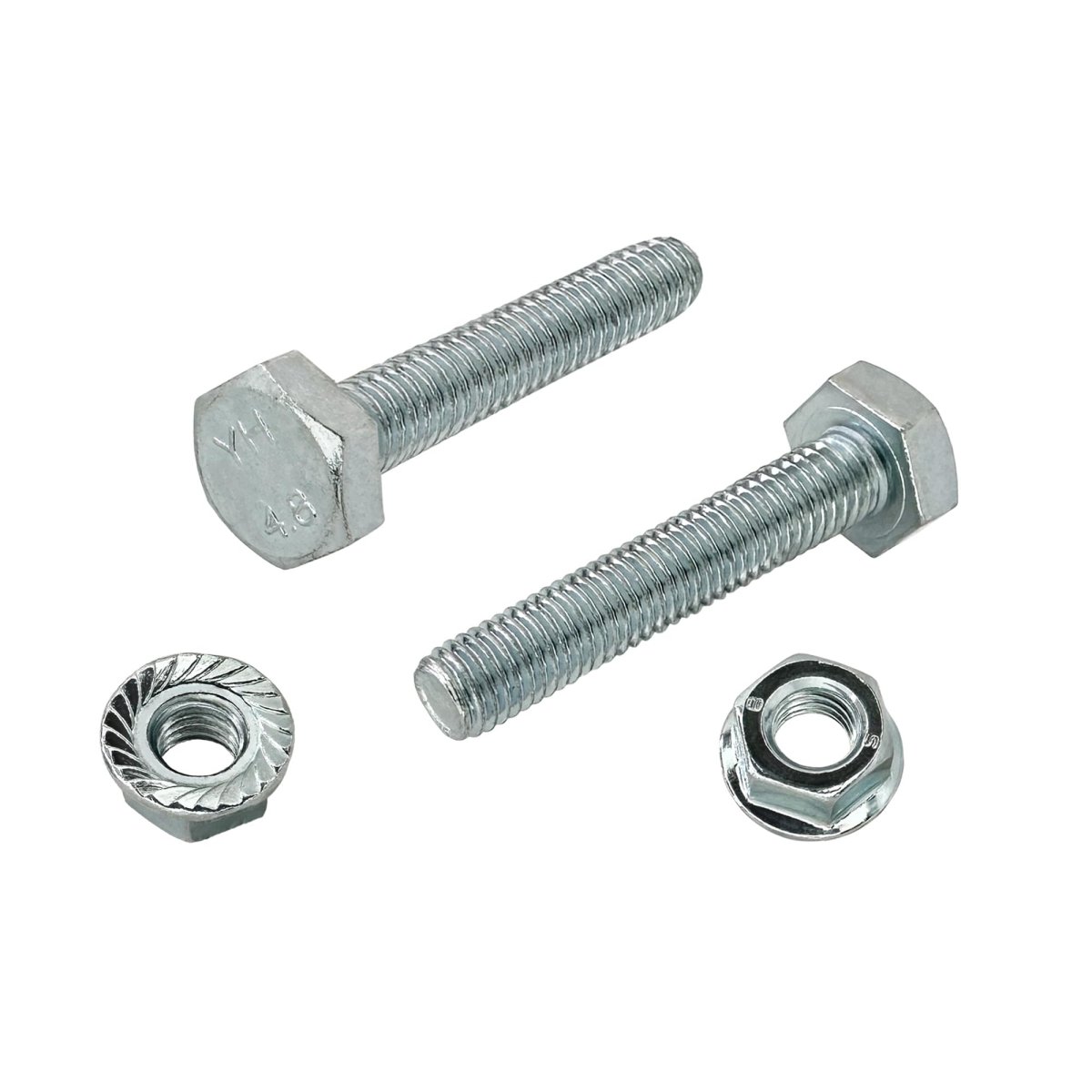 A A 5 16 -18 X 1-3 4 Hex Head Bolt With Serrated Flange Lock Nuts Full Thread 20 Sets Silver