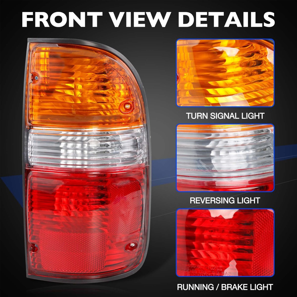 Tail Light Assembly For 2001 2004 Toyota Tacoma Right Passenger Side Rear Lamp With Bulb And Harness Replaces 81550 04060