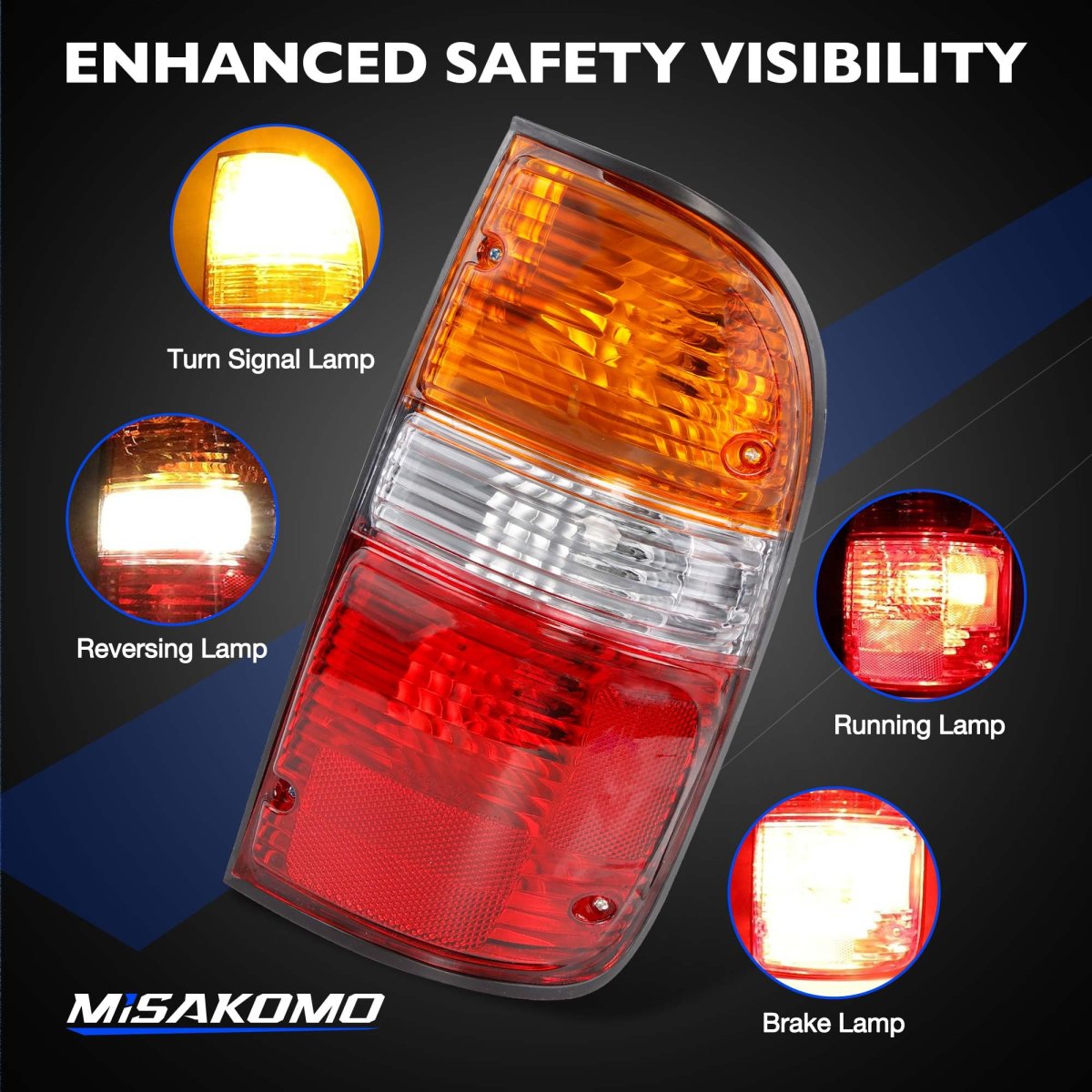 Tail Light Assembly For 2001 2004 Toyota Tacoma Right Passenger Side Rear Lamp With Bulb And Harness Replaces 81550 04060