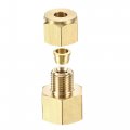 Uxcell Compression Tube Fitting G3 8 Female Thread X 6mm Od Straight Coupling Adapter Brass