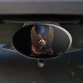Patriotic Bald Eagle American Usa Waving Flag Oval Tow Trailer Hitch Cover Plug Insert
