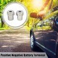 1 Pair 3 8 Female Thread Zinc Alloy Positive Negative Battery Post Terminal Adapters Replacement For Car