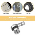 Pair Silver Tone Aluminum Alloy 90 Degree Universal Motorcycle Wheel Rim Vacuum Tire Valve Stems Caps 11 3mm