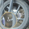 Pair Silver Tone Aluminum Alloy 90 Degree Universal Motorcycle Wheel Rim Vacuum Tire Valve Stems Caps 11 3mm