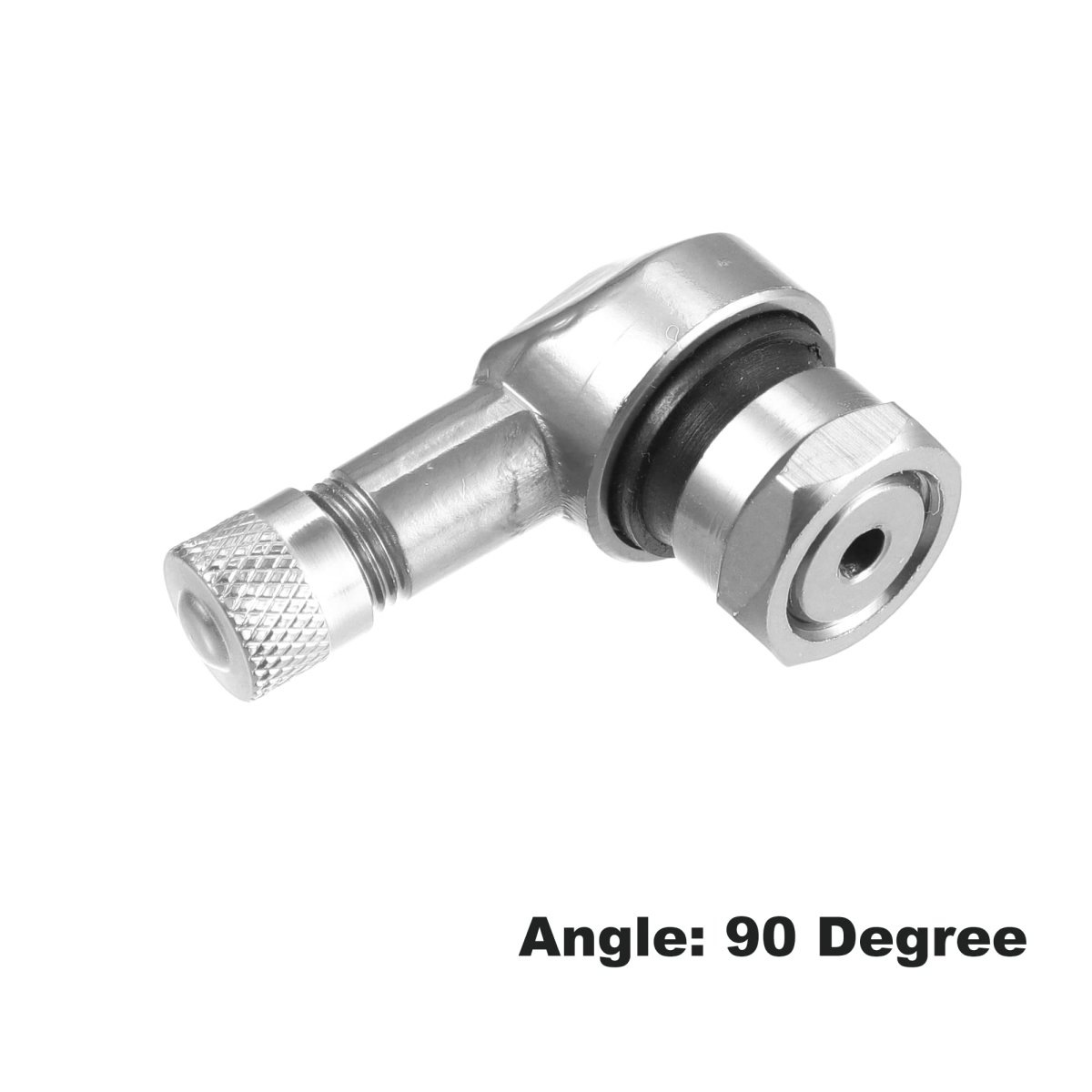 Pair Silver Tone Aluminum Alloy 90 Degree Universal Motorcycle Wheel Rim Vacuum Tire Valve Stems Caps 11 3mm