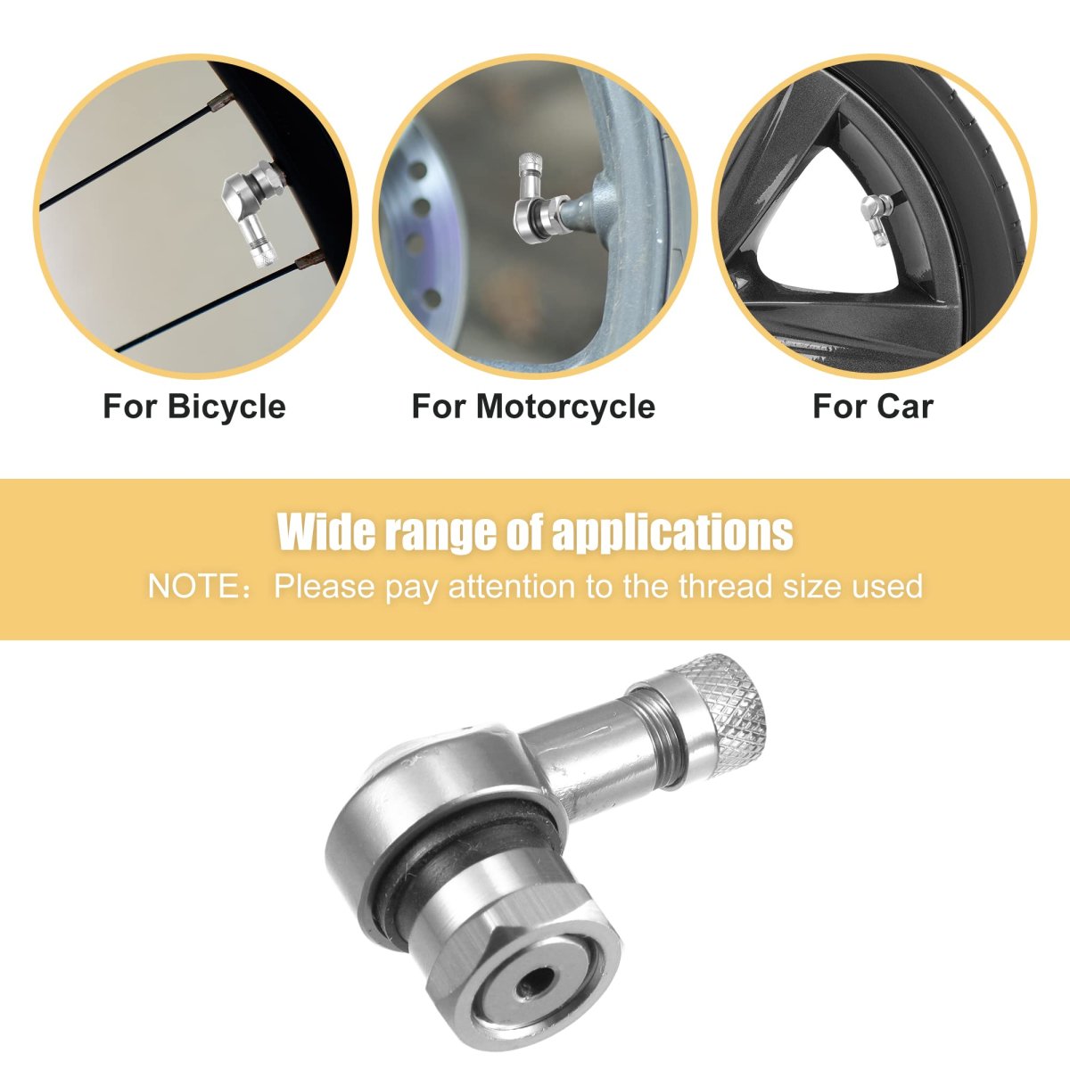 Pair Silver Tone Aluminum Alloy 90 Degree Universal Motorcycle Wheel Rim Vacuum Tire Valve Stems Caps 11 3mm