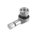 Pair Silver Tone Aluminum Alloy 90 Degree Universal Motorcycle Wheel Rim Vacuum Tire Valve Stems Caps 11 3mm