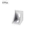 Uxcell 8pcs Inside Corner Bracket Gusset 35x35x29mm 3030 Angle Connectors For 3060 Series Aluminum Extrusion Profile Silver