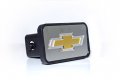 Eurosport Daytona- For Chevrolet Bowtie Euro-hitch Plug- Stainless Steel Insert With Mirror Outline Gold Fill 