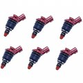 6pcs 1993-1996 Fits For Nissan 300zx 3 0 Red Side Feed Flow Matched 270cc Fuel Injectors 1660053j00 842-18114