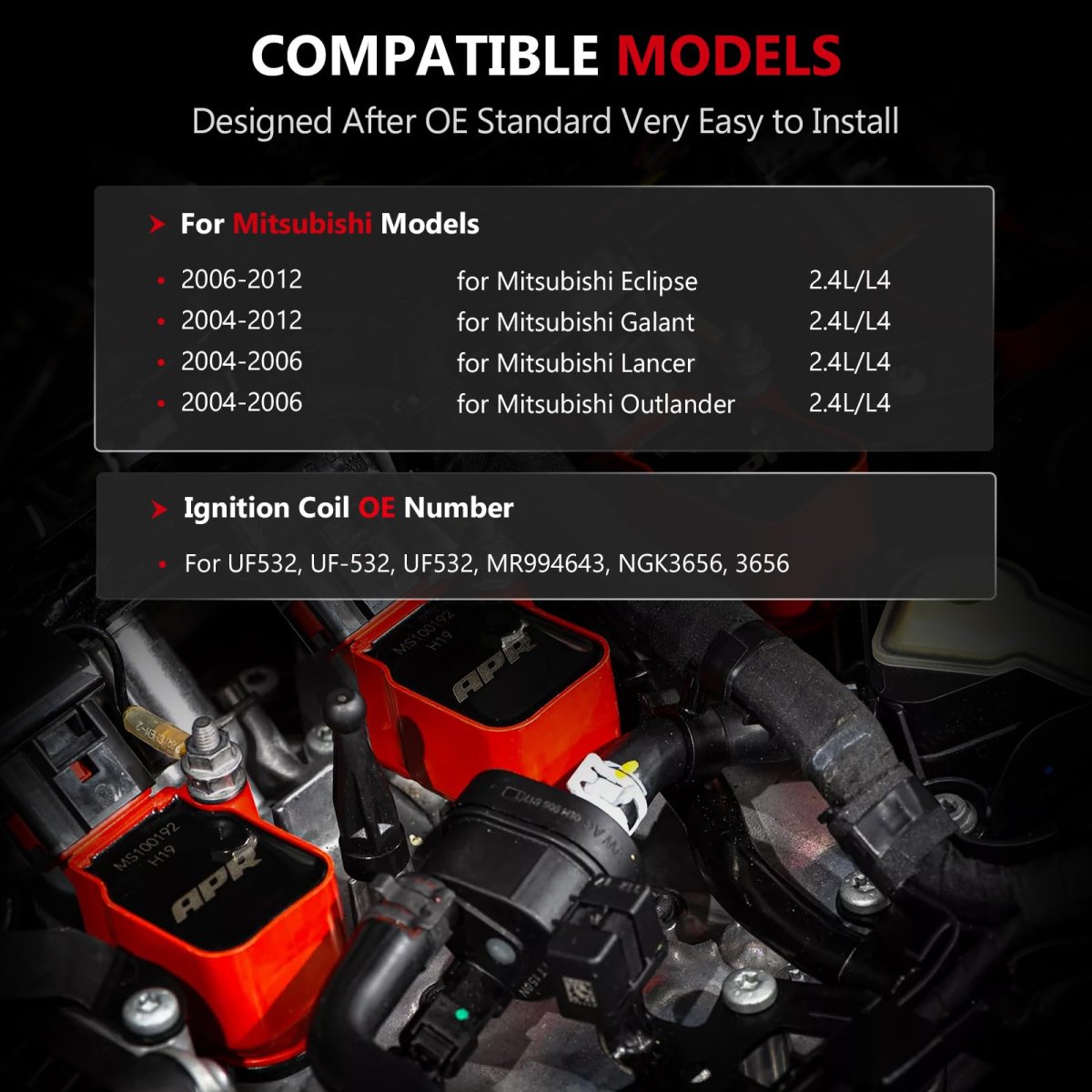 Ignition Coils And Spark Plugs Uf532 For Mitsubishi Outlander Lancer Galant Eclipse 2 4l 4 4 Set Stable Engine Performance