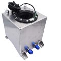 2 5 Gallon Universal Fuel Cell Tank Aluminum Polished Race Street Drift Strip 9 5l With Level Sender Black Silver 