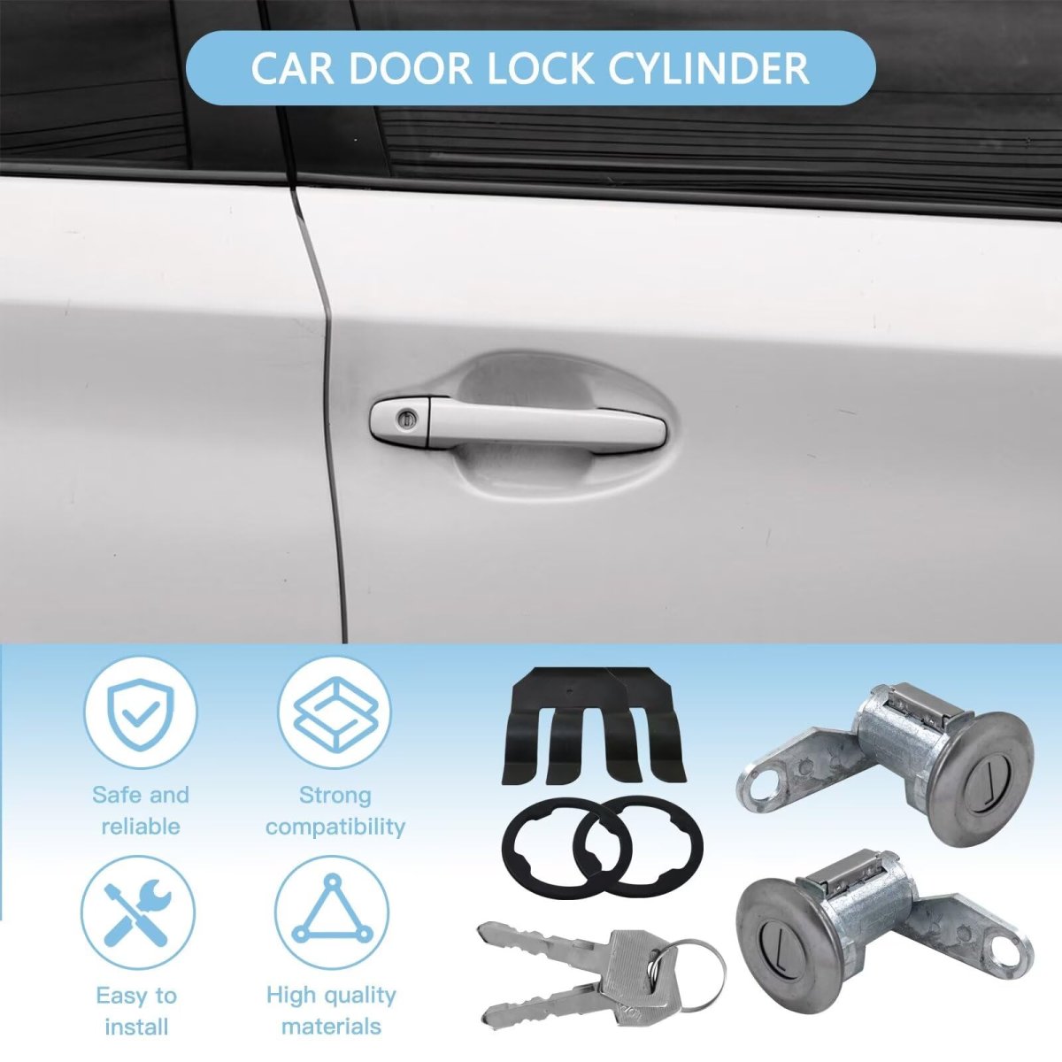 Vehicle Door Lock Cylinder Set W Keys Switch Kit Fit For Ford Bronco Xlt Sport Utility 2-door 5 0l 302cu In V8 Gas Ohv