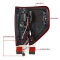 Compatible With 09-14 Ford F150 Full Led Tail Light Dual-row 3rd Third Brake Cargo Lamp Chrome Red